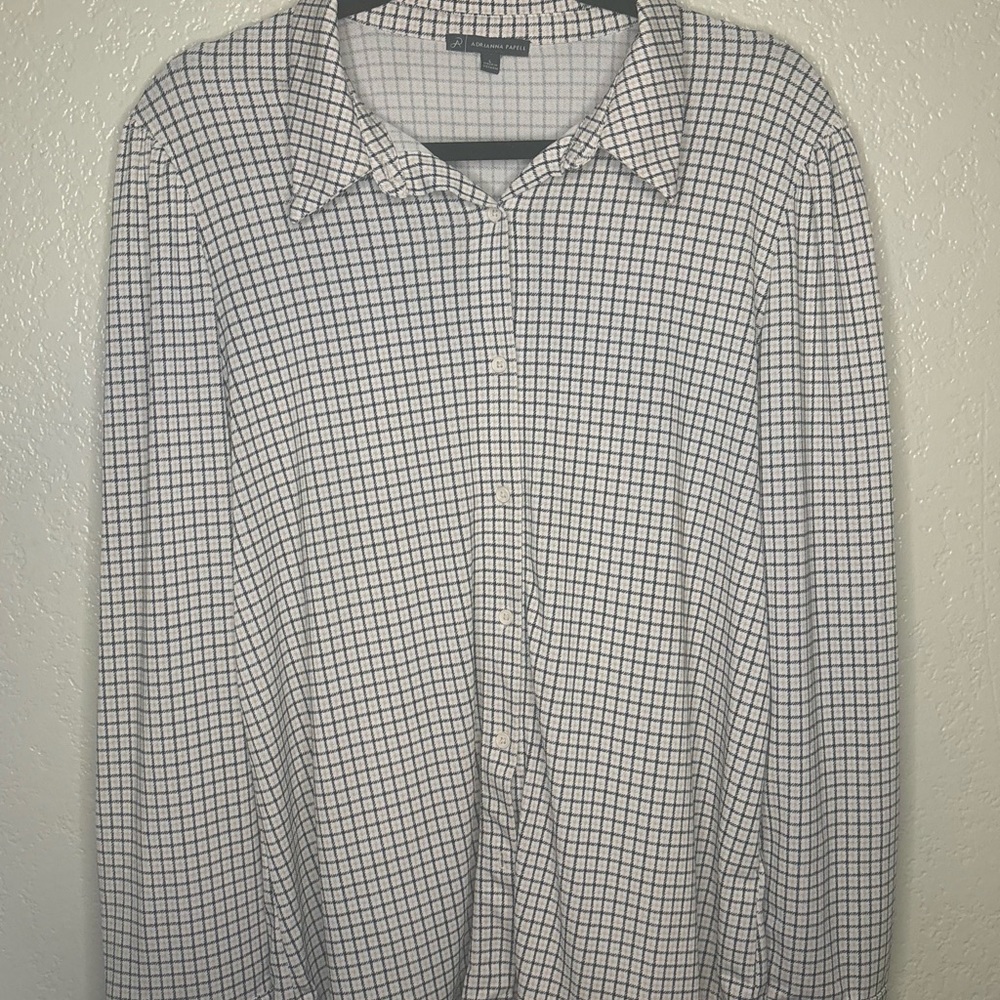 Black and Cream Checkered Blouse